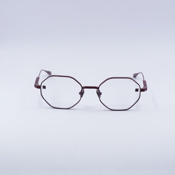 Valentino V-STUD VLX-122B Eyeglasses Bordeaux 52mm Geometric Frame - Picture 3 of 10